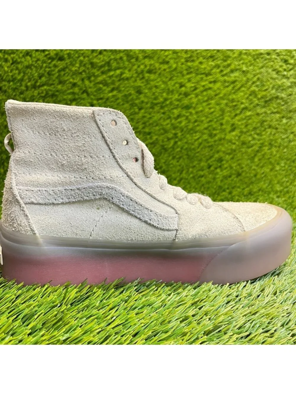 Vans Sk8-Hi Tapered Stackform Womens Size 7 Beige Purple Athletic Shoes Sneakers